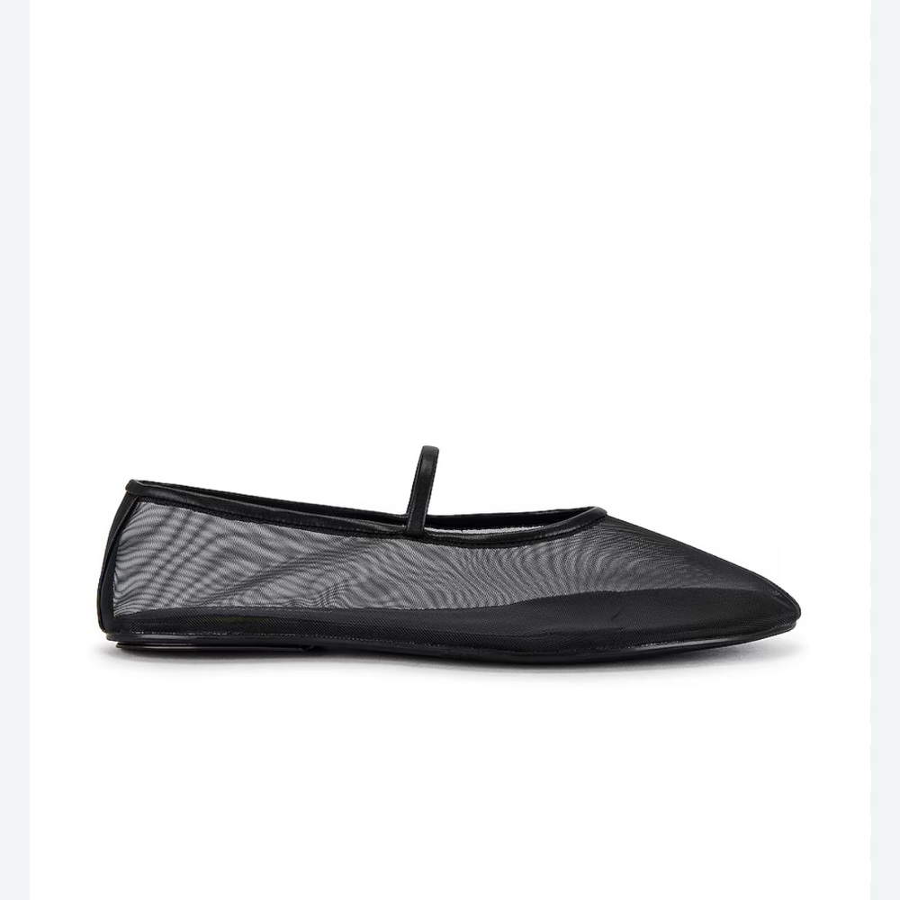Jeffrey Campbell Black Mesh Swan Lake Ballet Flat